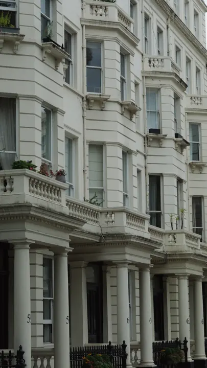 White stucco terrace in London